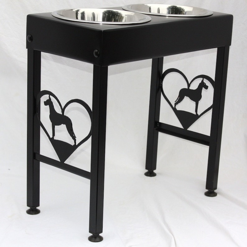 Double bowl giant breed elevated dog feeder