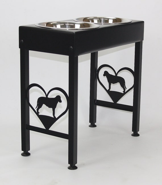 Irish Wolfhound Elevated Dog Feeder Stand Double Quart Stainless