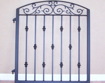 Ornamental Iron Garden Gate Metal Scroll Work Cast Iron Collars