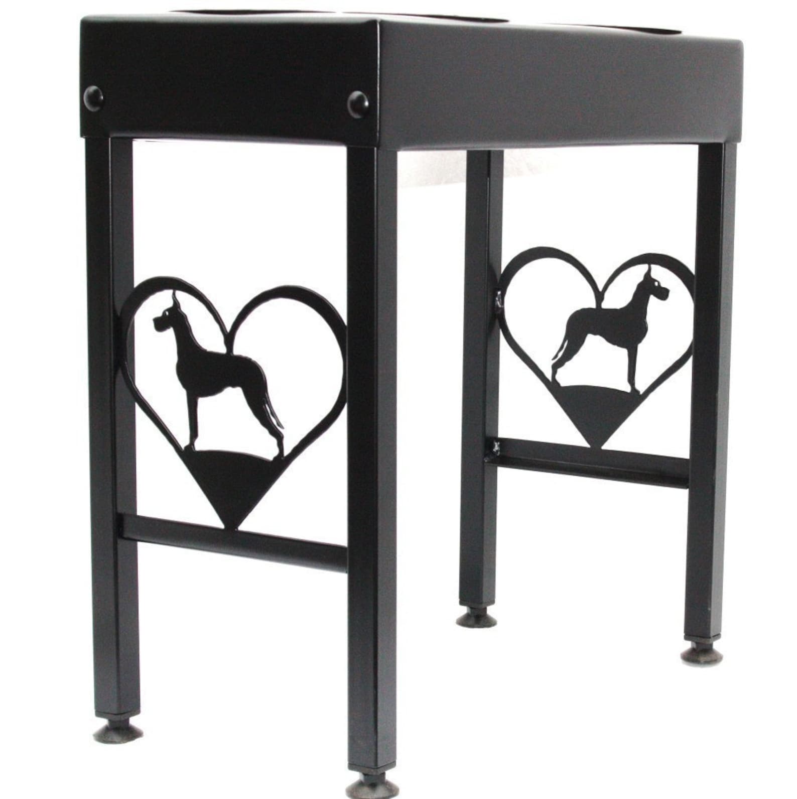 Great Dane Dog Feeder Elevated Raised Metal Art Floor Stand Etsy