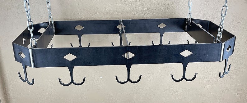 Pot Rack Chain Hanging Pot Rack-ceiling Mount Kitchen Storage-heavy Steel Pan ...
