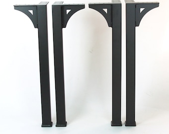 Industrial steel metal table legs powder coated dining table legs with gussets