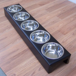 Puppy Litter Feeder Large Breed Dog 3,4 or 5 Bowls Powdercoated Steel