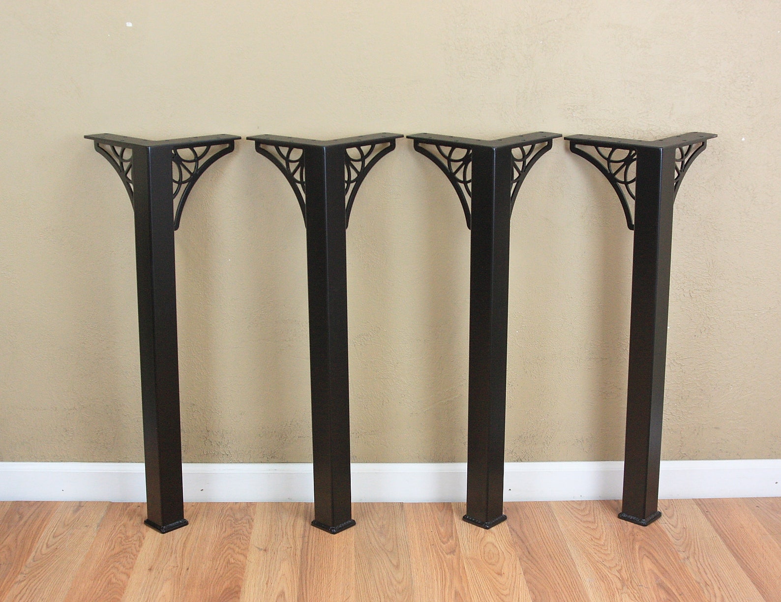 Steel Table Legs With Decorative Metal Scroll Gussets Set of 4 Etsy