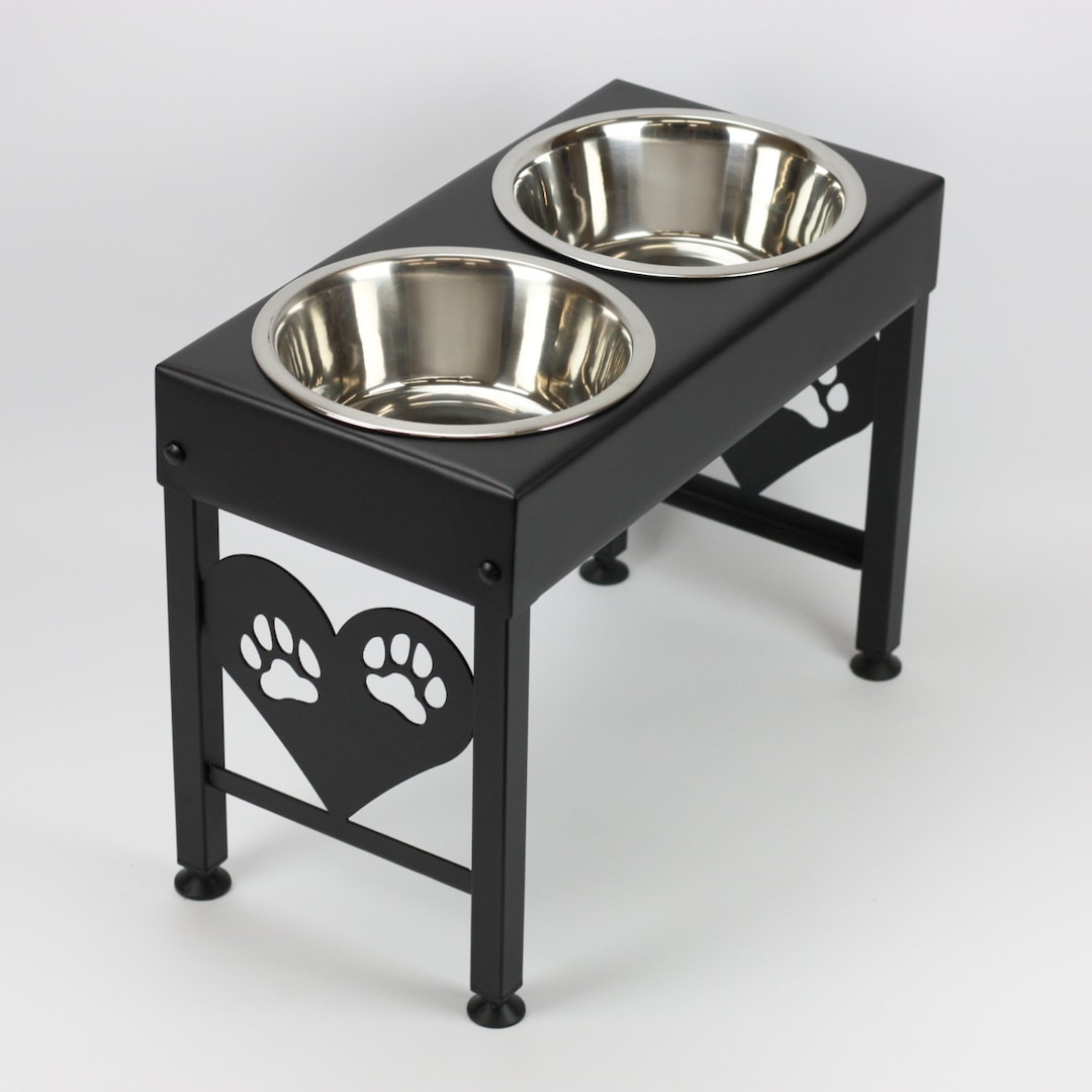 Adjustable Pet Dog Feeder, 12, 14 or 16 Tall Raised Dog Bowl Stand,  Comes with Four Stainless Steel Dog Bowls