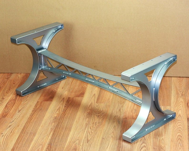 Trestle Coffee Table Base Industrial Powder Coated Steel Etsy