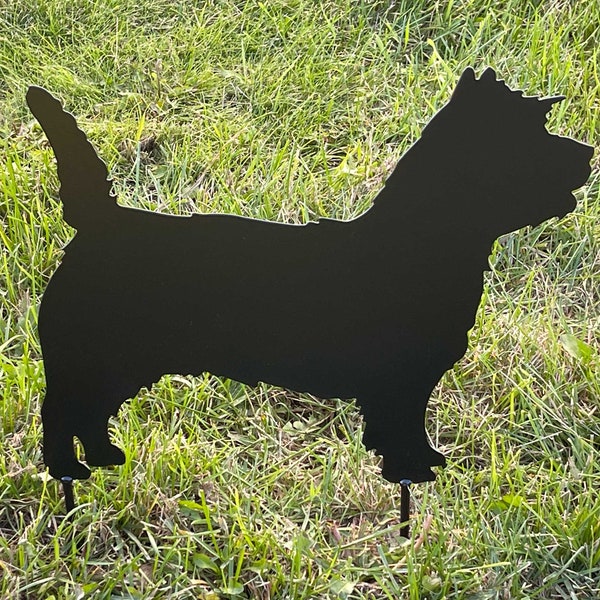 Cairn Terrier Gift Metal Art Dog Silhouette Yard Stake