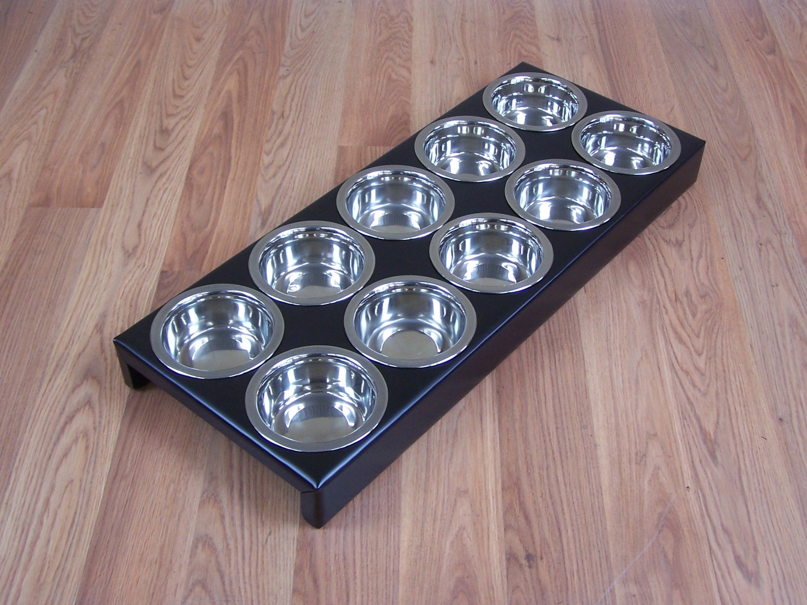 10 Bowl Puppy Litter Feeder Powdercoated Steel Feeding Station Etsy
