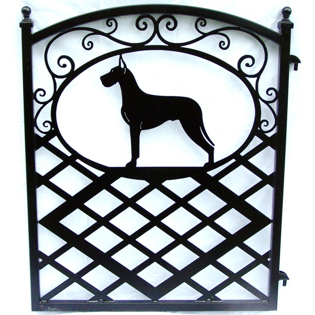 Great Dane Dog Metal Art Iron Garden Gate Etsy