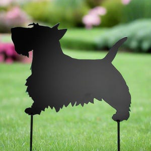 Scotty Dog Memorial Scottish Terrier Metal Art Yard Decor Garden Stake or Grave Marker