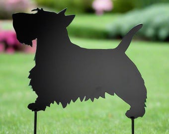 Scotty Dog Memorial Scottish Terrier Metal Art Yard Decor Garden Stake or Grave Marker