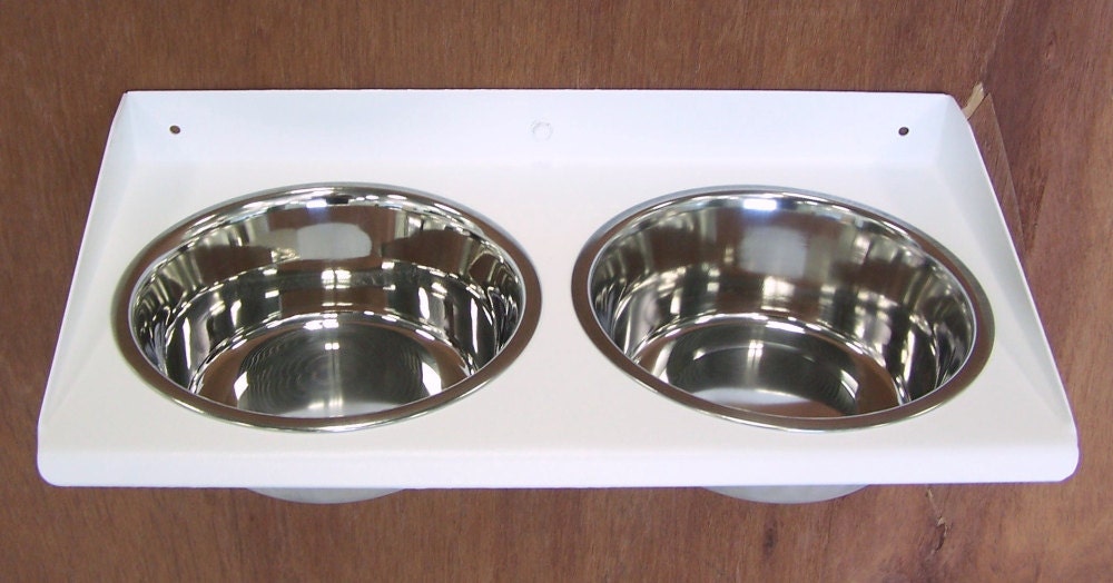Elevated Cat Feeder Wall Mount Bowls Raised Feeding Station Etsy