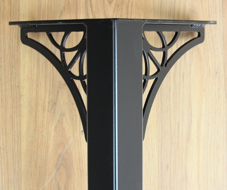 Steel table legs with decorative metal scroll gussets set of 4 Etsy