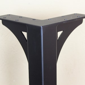 Industrial steel metal table legs powder coated dining table legs with gussets bild 2