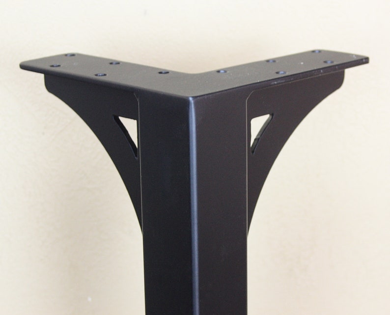 Industrial steel metal table legs powder coated dining table legs with gussets bild 2