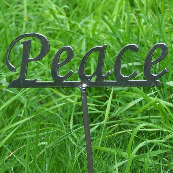 Peace Sign Yard Garden Stake Metal Art Symbol