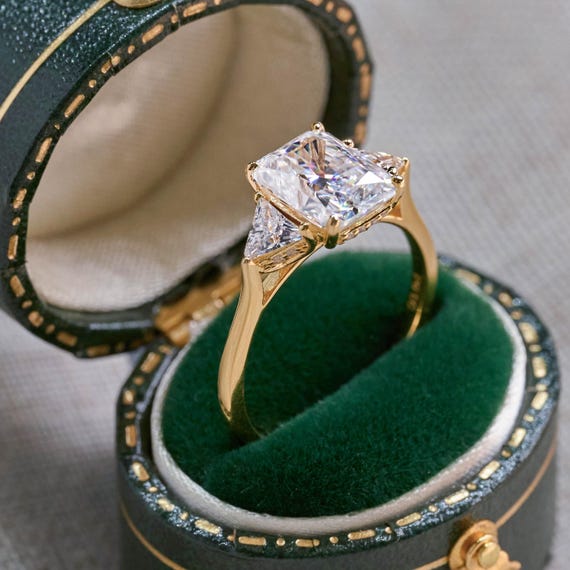 S925 Sterling Silver 3ct Moissanite Ring: 18K Gold Plated Promise