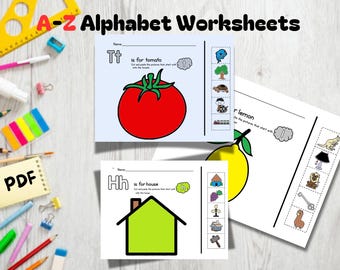 Alphabet Phonics Worksheets: Letter Recognition Activity Pack (Digital Download)