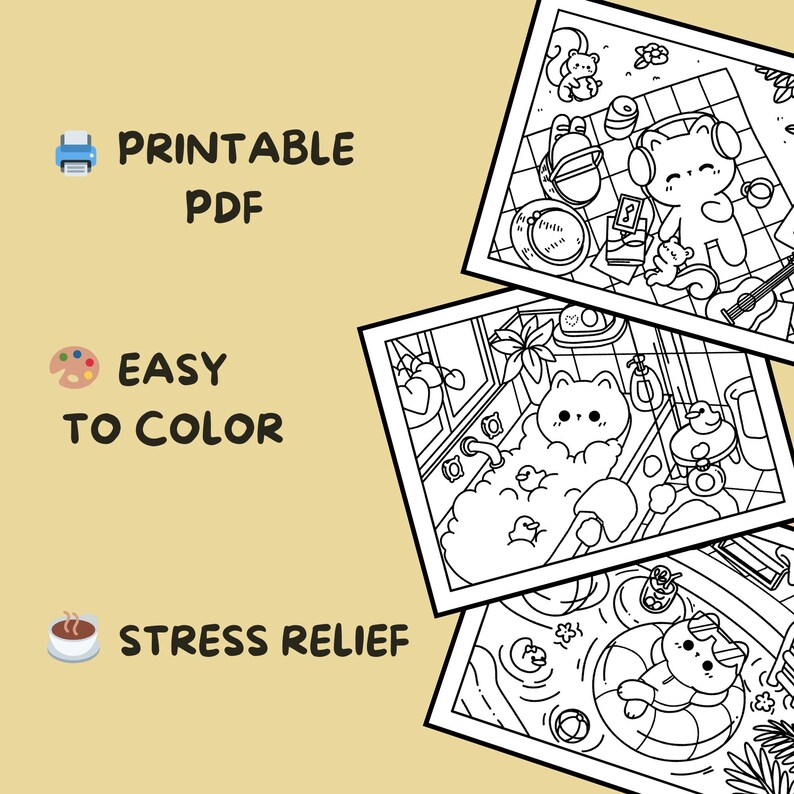 Meow Mobility Drawing.pdf Meow Moments Coloring Pages: Hand-drawn Stress Relief & Fun Designs (30 ...