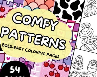 Pattern Coloring Practice Worksheet: Marker Blending Template (Digital Download)