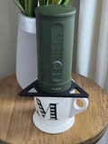 Outin Nano portable espresso maker cup attachment and stand w/ optional legs