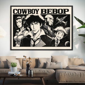 Cowboy Bebop Retro Anime Poster: Faye Valentine Canvas Wall Art