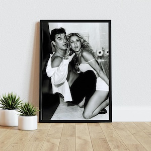 Carrie and Mr Big Poster Schwarz Weiß Poster Leinwand Dekor Leinwanddruck