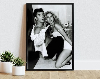 Carrie et Mr Big Poster Poster en noir et blanc Toile décorative Impression sur toile