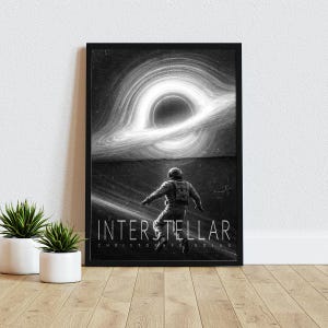 Black Hole Canvas Decor, Bold Interstellar, Inspired Space Art Print for Sci-Fi Lovers, Museum Quality Gallery Wrap or Framed