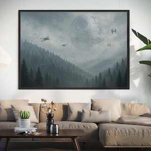 Star Wars Endor Canvas Wall Art Print, Star Wars Lover, Endor Canvas or Poster Wall Art, Legendary Movie Art, Large Canvas Gift for Fans