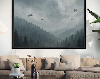 エンドア キャンバスアートプリント：スターウォーズ映画ポスター、ファンへのギフト