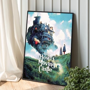 Howl&#39;s Moving Castle Poster: Anime Art Print (Digital Download)