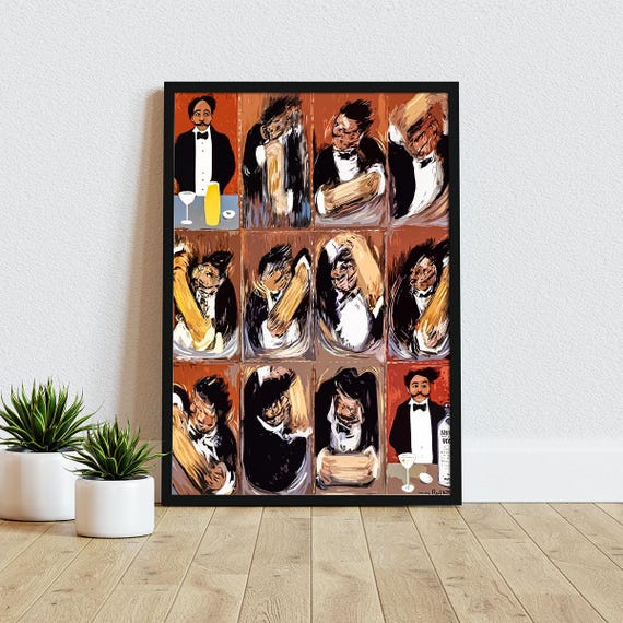 ガイ・ビュッフェ「完璧なマティーニの作り方」プリント、ヴィンテージ