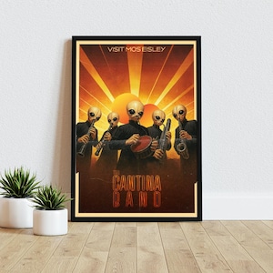 Star Wars Tatooine Canvas Wall Art Print, Star Wars Lover, Cantina Canvas Poster Wall Art, Legendary Movie Art, Large Canvas Gift for Fans