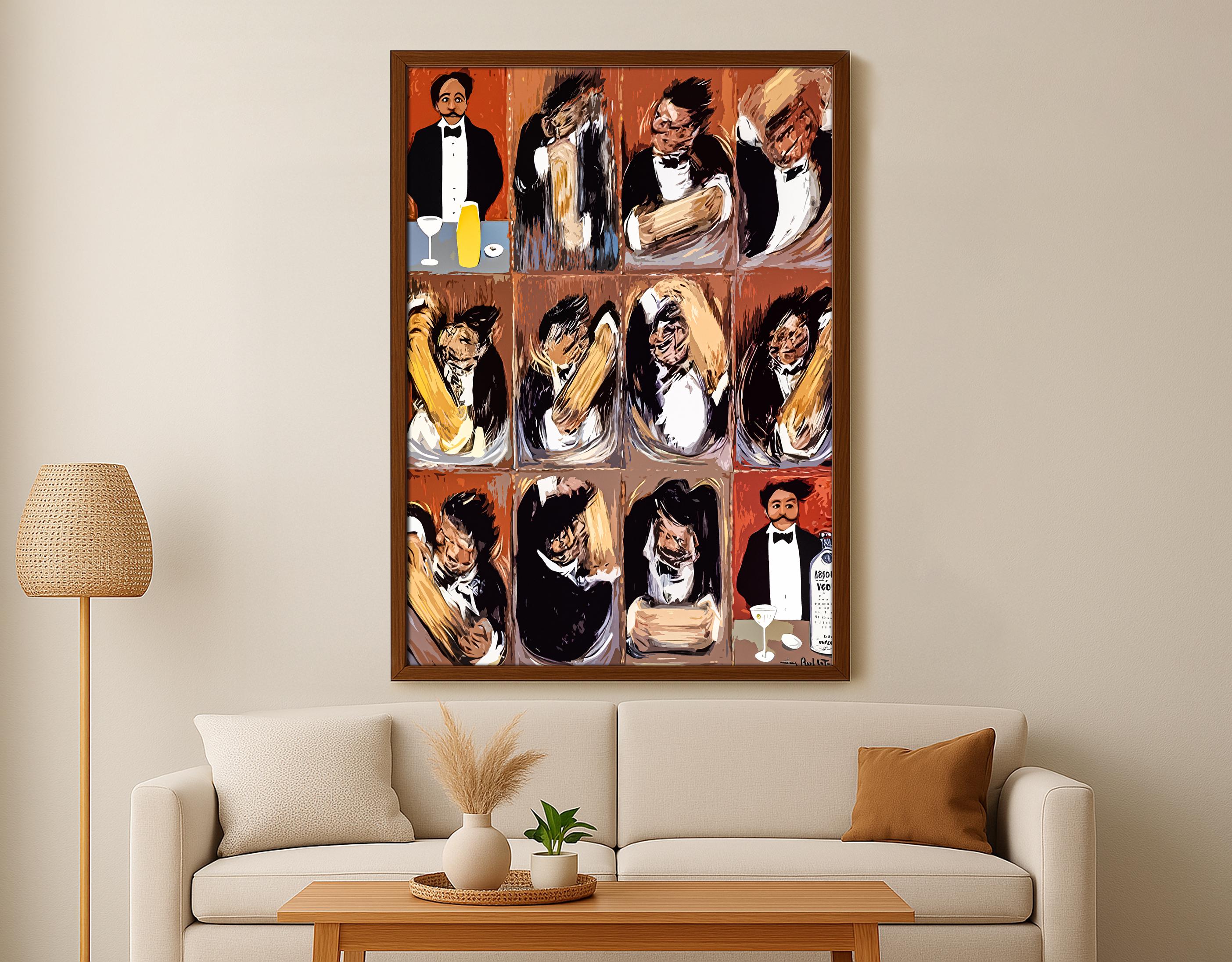 Guy Buffet the Making of Perfect Martini Print, Vintage Food