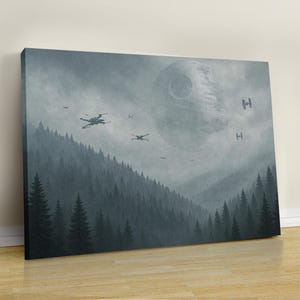 Star Wars Endor Canvas Wall Art Print, Star Wars Lover, Endor Canvas or Poster Wall Art, Legendary Movie Art, Large Canvas Gift for Fans