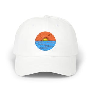 Sunset Embroidery, Summer Hat, Casual Cap, Beachwear Accessory, Outdoor Style