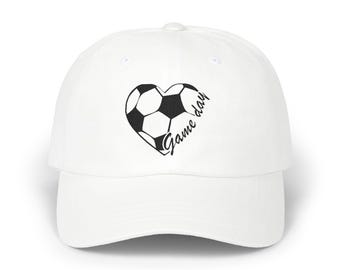 Soccer Game Day Cap, Adjustable Hat for Sports Fans, Casual Wear, Gift for Fathers Day, Embroidered Cap