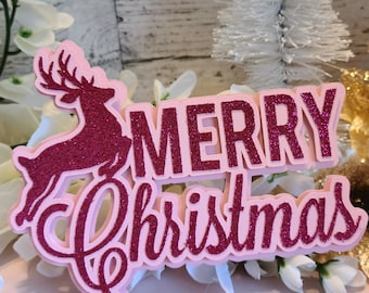 Merry Christmas Cake Topper | Festive Holiday Party Decoration