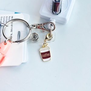 Coffee Badge Charm: Gift for Nurses Keychain Lanyard Decoration