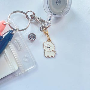 Poodle Badge Charm: Dog Lover Lanyard Keychain Accessory