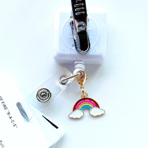 Rainbow Badge Charm for Nurses - Cute RN Badge Reel Accessory - keychain badge charm - Nursing Student Gift -  Badge Buddy Charm
