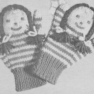 Vintage Puppet Mittens PDF Pattern Instant Download