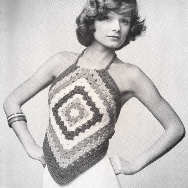 Vintage Granny Halter Top PDF Pattern