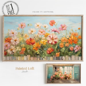 Frame TV Art Spring Flowers, Impasto Floral Meadow TV Painting, Wildflower TV Art, Textured Flower Art for Frame Tv Digital Download Bundle
