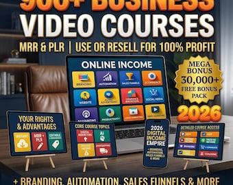 Video Courses Mega Bundle | PLR Digital Products Bundle | MRR Resell Rights | Business & Marketing Content