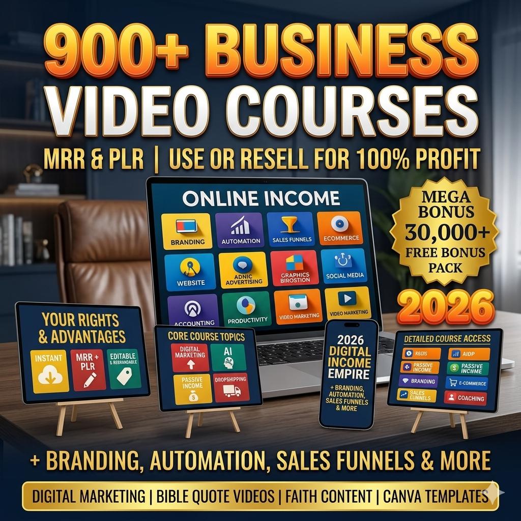 Video Courses Mega Bundle | PLR Digital Products Bundle | MRR Resell ...