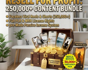 Viral TikTok Instagram Reels Bundle Faceless Video Content Creator Library PLR MRR