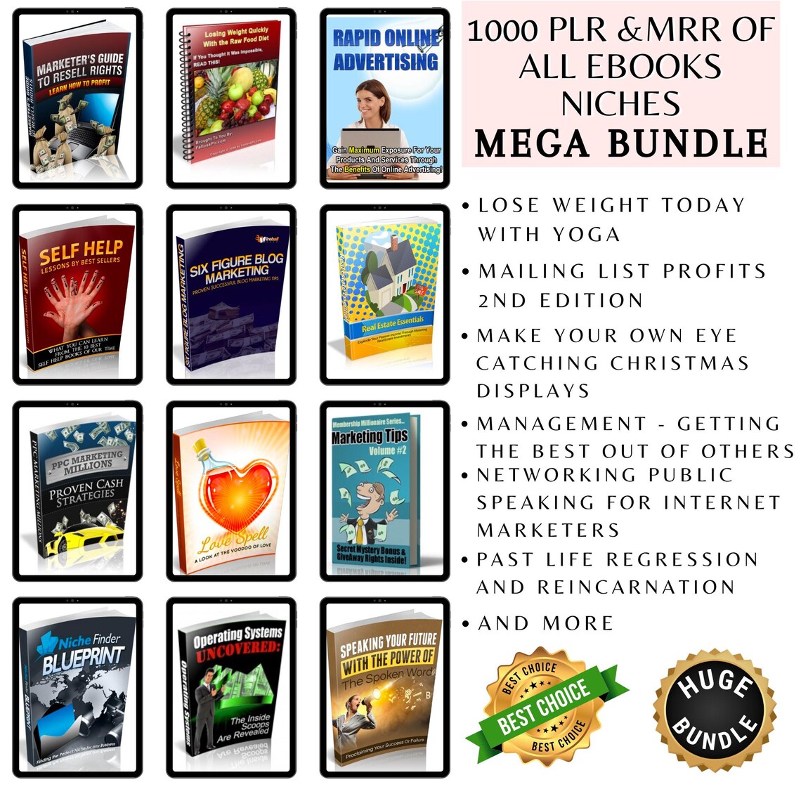 PLR Ebooks Bundle Digital Download - 1000+ Resell Rights Books All ...