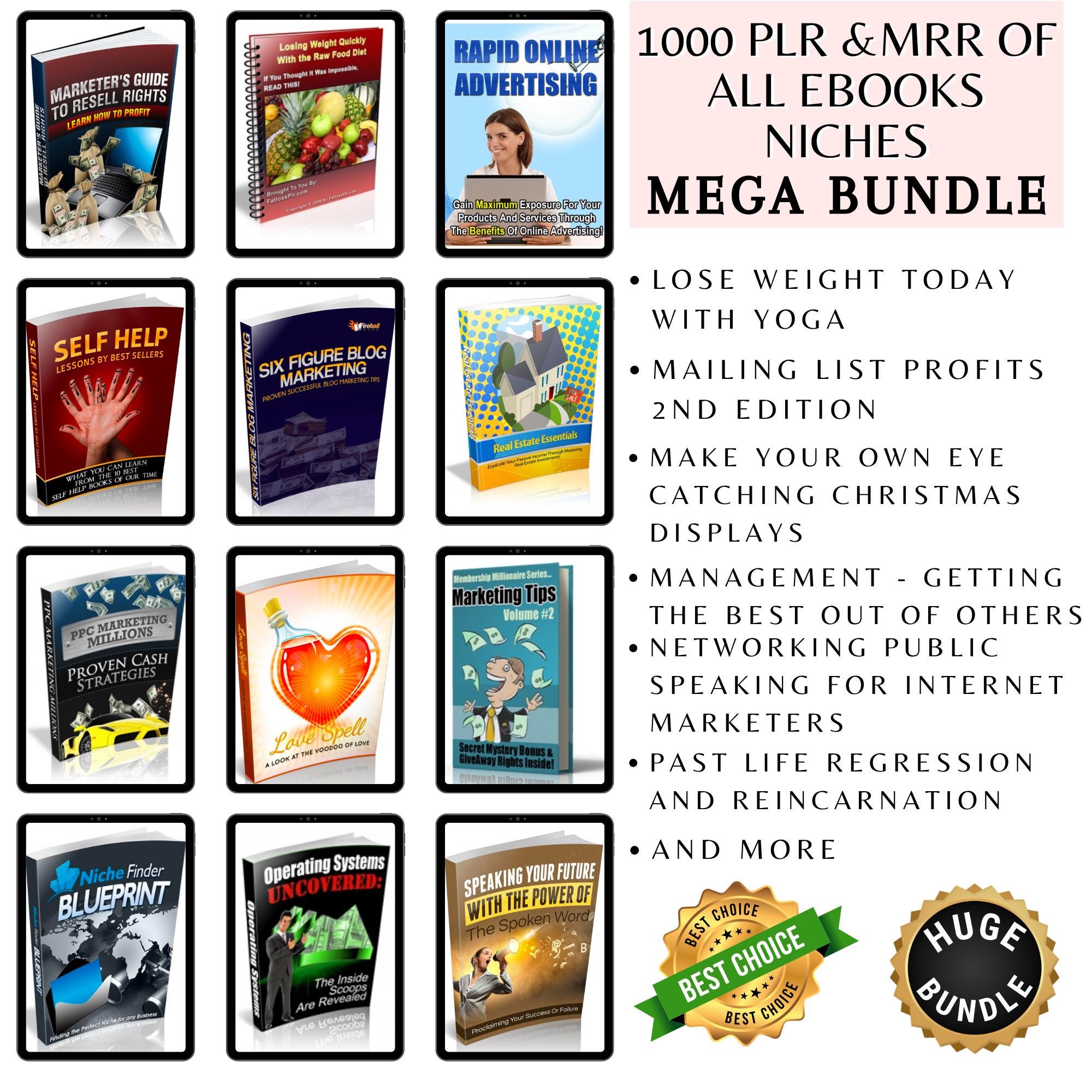 PLR Ebooks Bundle Digital Download - 1000+ Resell Rights Books All ...